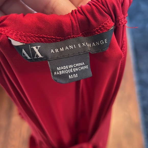 Armani Exchange Red Maxi Dress with Belt - Picture 4 of 4